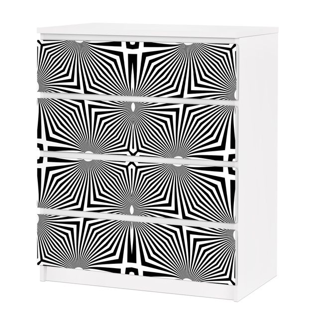 Furniture self adhesive vinyl Abstract Ornament Black And White
