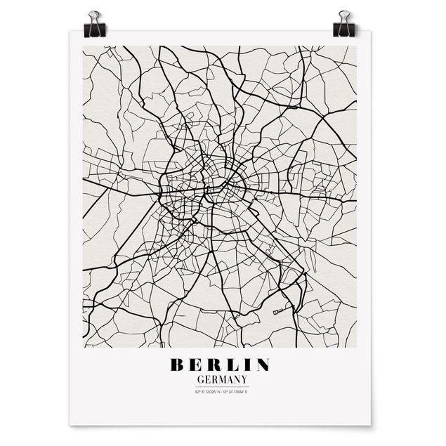 Printable world map Berlin City Map - Classic