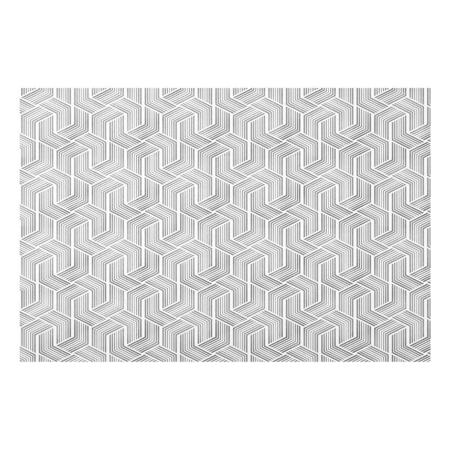 Glass splashback 3D Pattern With Stripes In Silver
