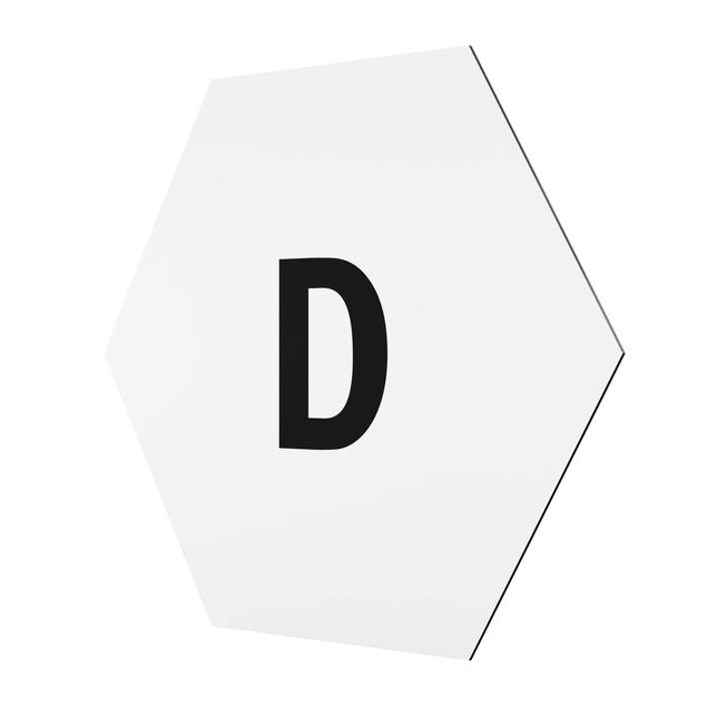 Hexagon shape pictures Letter White D