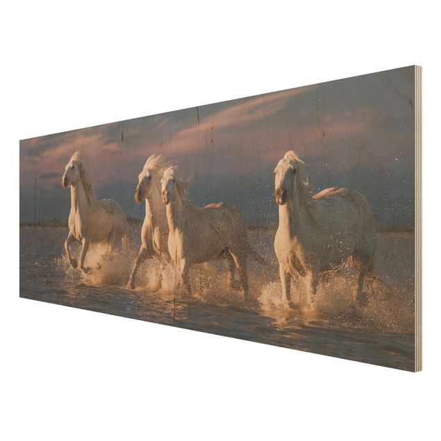 Wood prints Wild Horses In Kamargue
