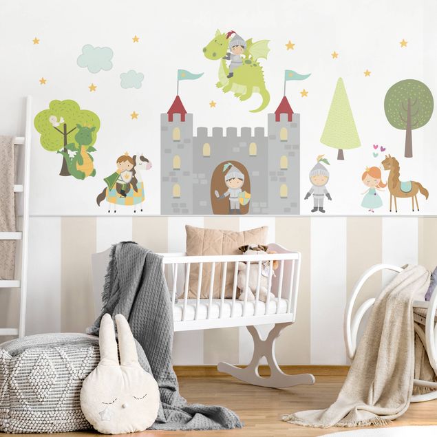Wall stickers dragon Castle Knights Dragon Prince And Princess