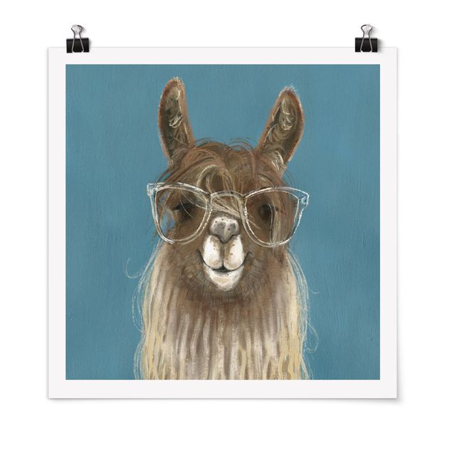 Animal wall art Lama With Glasses III