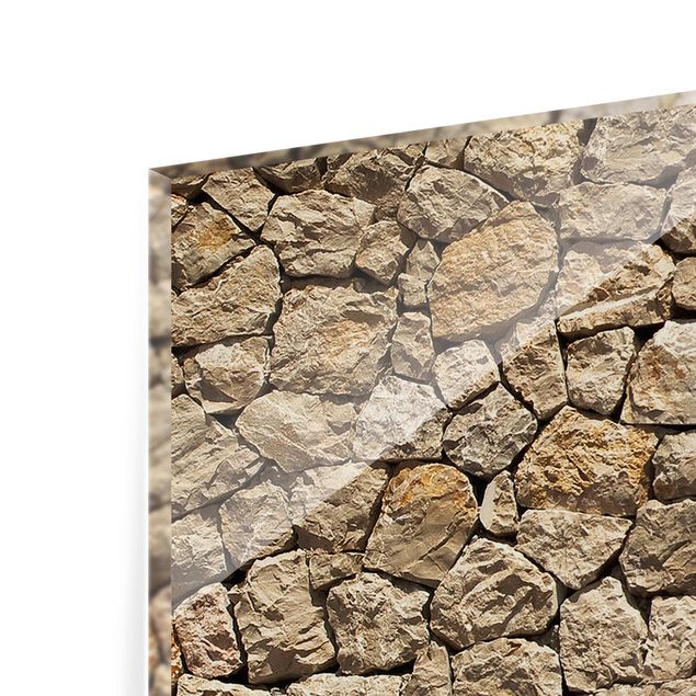 Glass Splashback - Old Wall Of Paving Stone - Panoramic