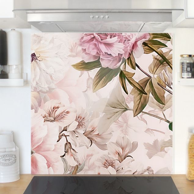 Kitchen Illustrated Peonies In Light Pink