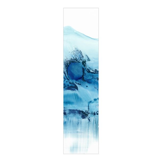 Sliding panel curtains abstract Blue Flow II