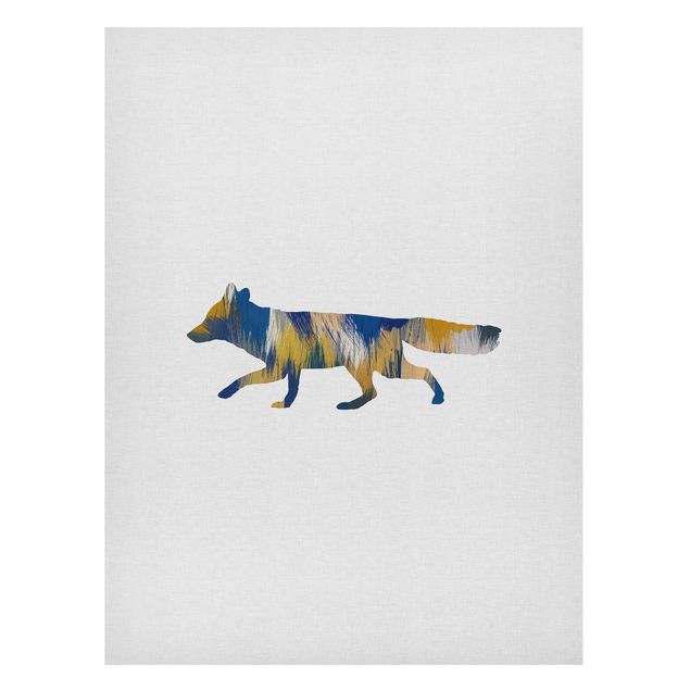 Art posters Fox In Blue And Yellow