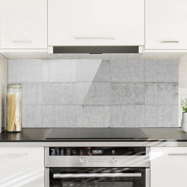 Kitchen Concrete Tile Look Grey
