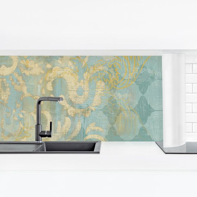 Splashback patterns Moroccan Collage In Gold And Turquoise