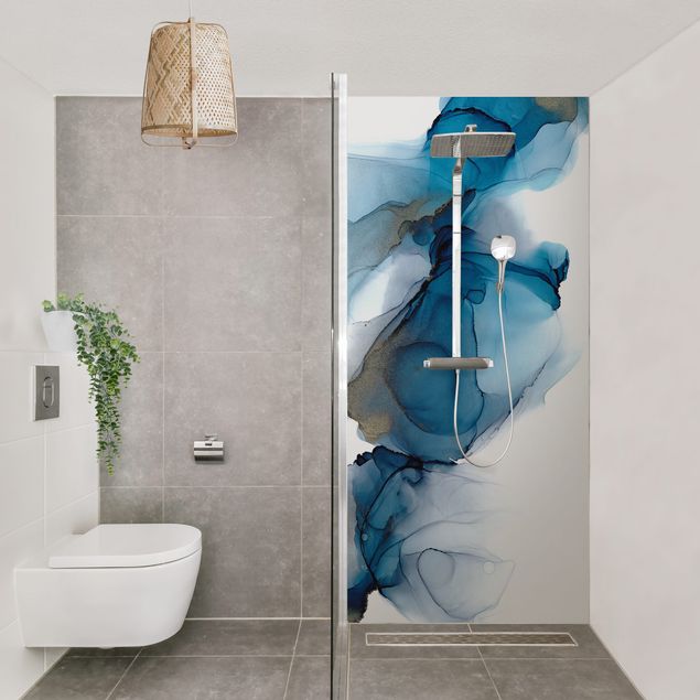Shower wall cladding - The Wind's Path Blue And Gold