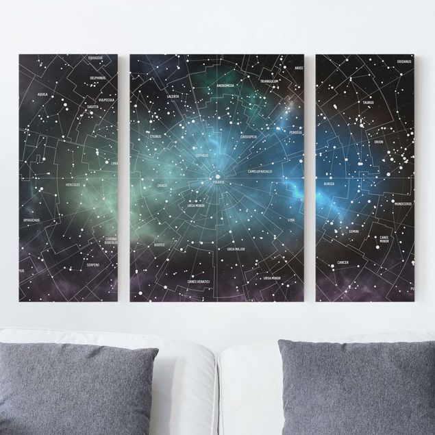 Printable world map Stellar Constellation Map Galactic Nebula