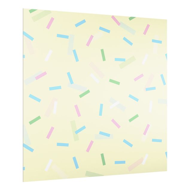 Glass splashback patterns Colourful Confetti Of Pastel Stripes