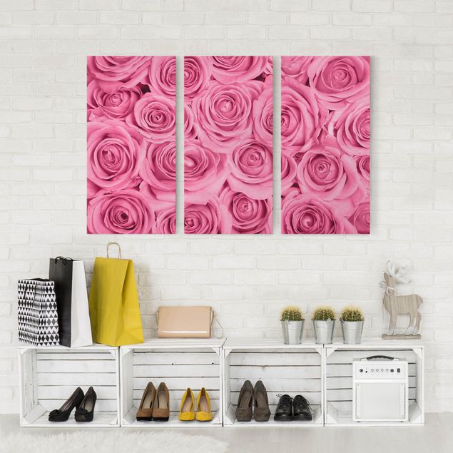 Red rose canvas Pink Roses