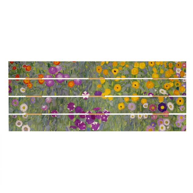 Wood prints flower Gustav Klimt - Cottage Garden