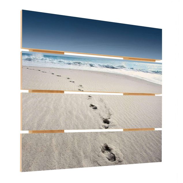 Wood photo prints Traces In The Sand