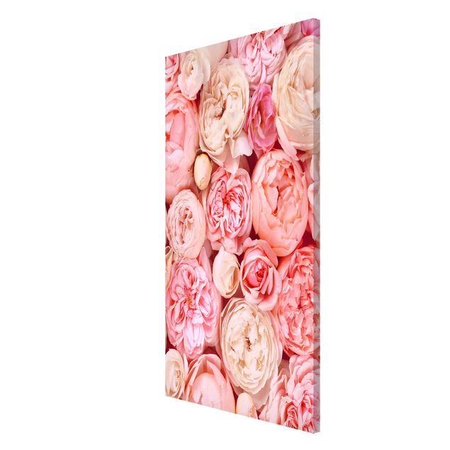 Floral canvas Roses Rosé Coral Shabby