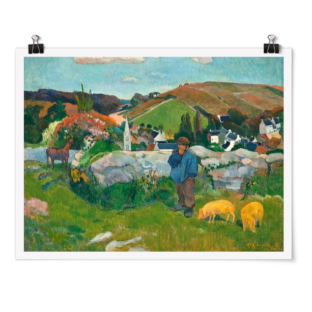 Landscape wall art Paul Gauguin - The Swineherd