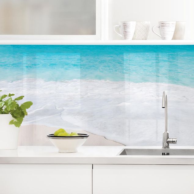 Kitchen splashback flower Blue Wave