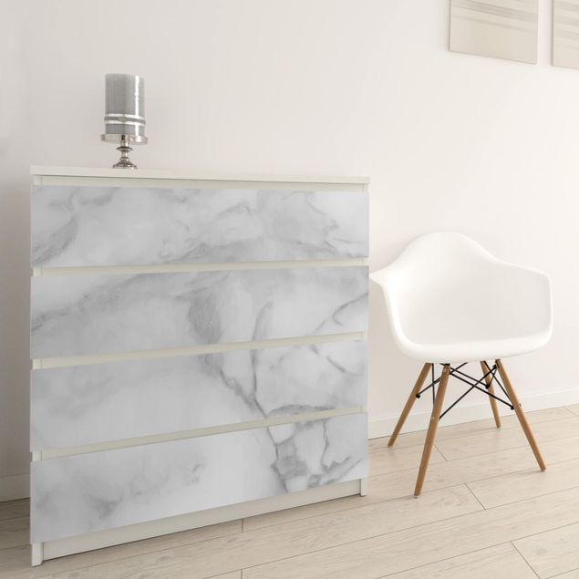 Adhesive films for furniture frosted Marble Look Black And White