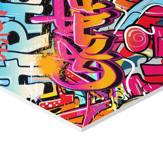 Hexagonal prints Hip Hop Graffiti