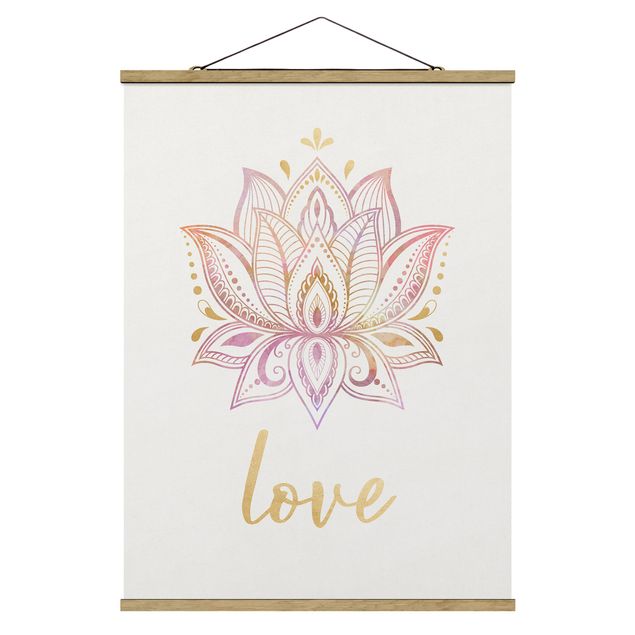 Prints modern Mandala Namaste Lotus Set Gold Light Pink