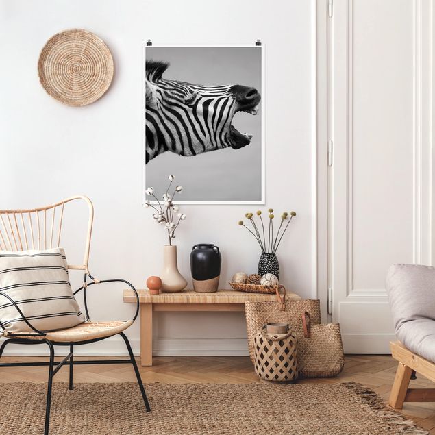 Animal canvas Roaring Zebra ll