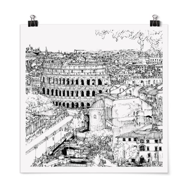 Prints modern City Study - Rome