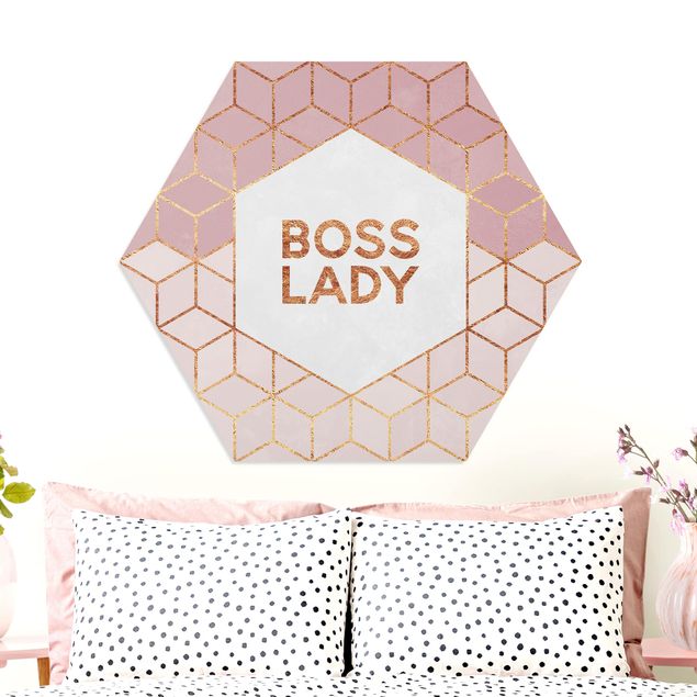 Art posters Boss Lady Hexagons Pink