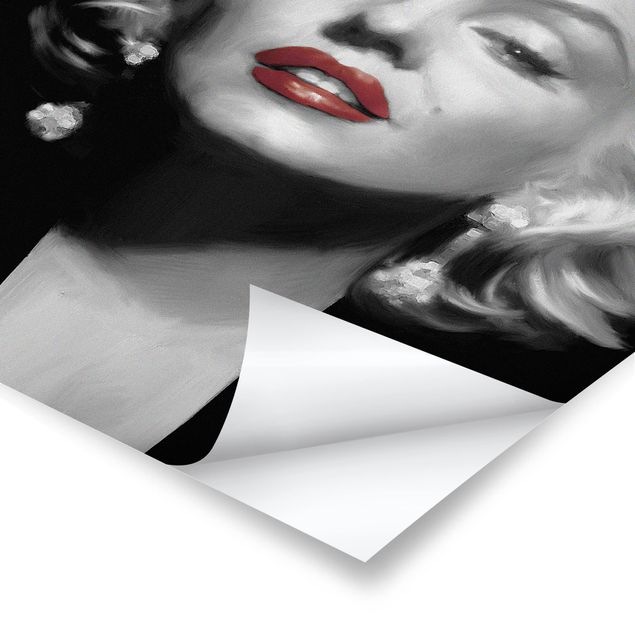 Poster print Marilyn With Red Lips