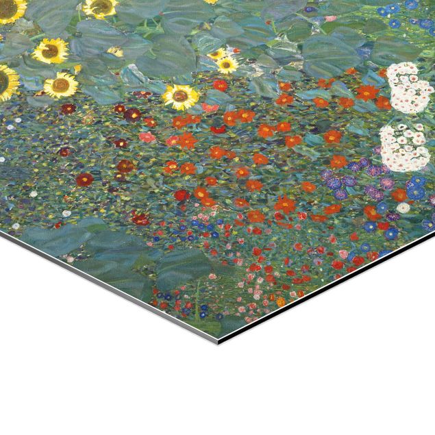 Prints green Gustav Klimt - Garden Sunflowers
