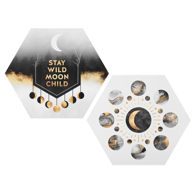 Quote wall art Stay Wild Moon Child Moon Phases