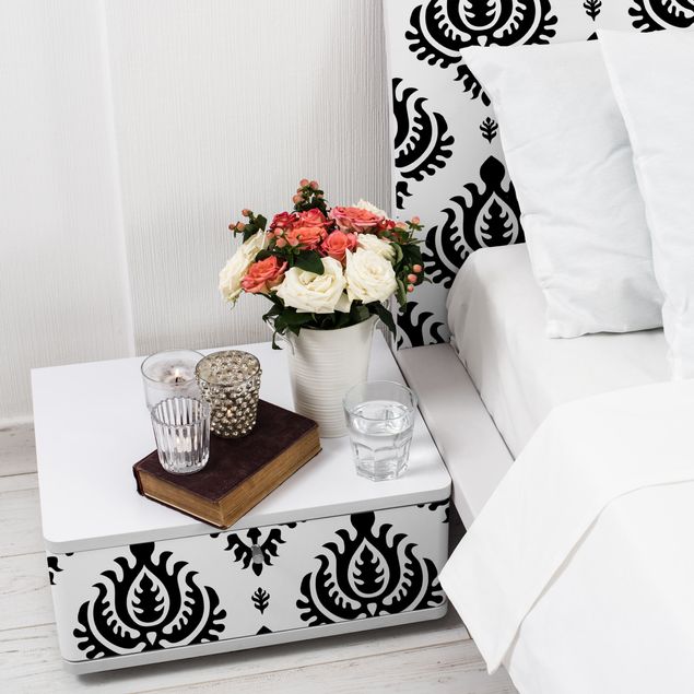 Adhesive films for furniture patterns Neo Baroque Black And White Damask Pattern