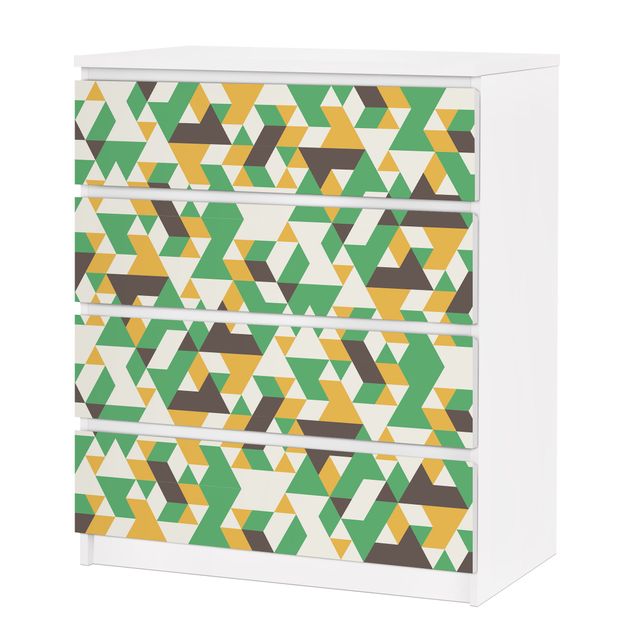 Self adhesive furniture covering No.RY34 Green Triangles