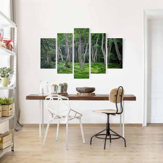 Mountain wall art Japanese Forest