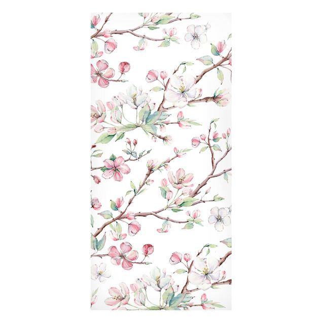 Magnet boards flower Watercolour Branches Of Apple Blossom In Light Pink And White