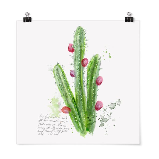 Flower print Cactus With Bibel Verse II