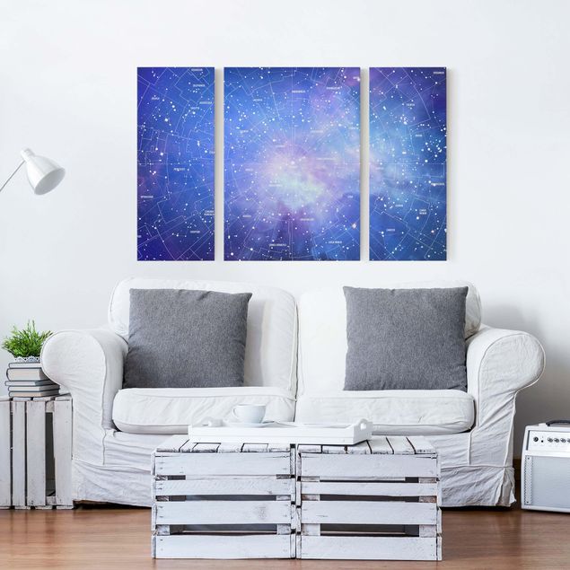 Canvas maps Stelar Constellation Star Chart
