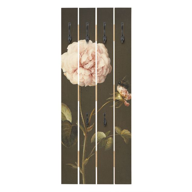 Shabby chic wall coat rack Barbara Regina Dietzsch - French Rose With Bumblbee