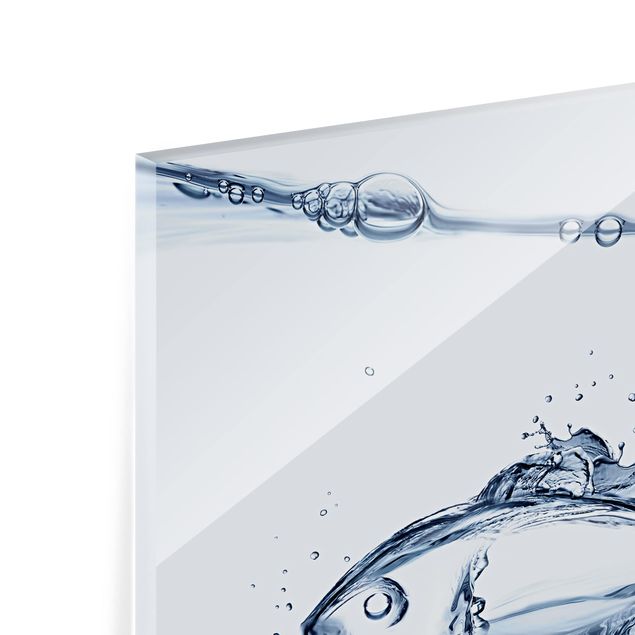 Glass Splashback - Liquid Silver Fish - Landscape 2:3