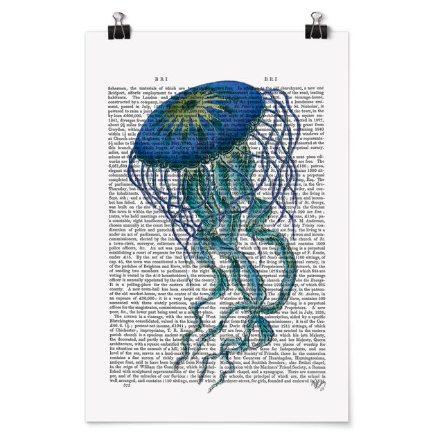 Modern art prints Animal Reading - Jellyfish