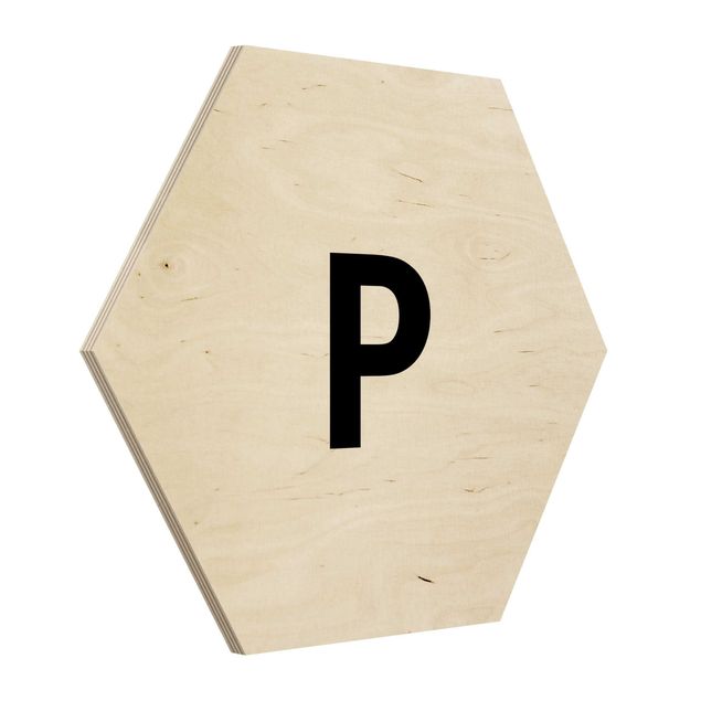 Wood prints Letter White P