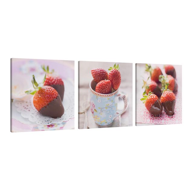 Floral picture Strawberries In Chocolate Vintage