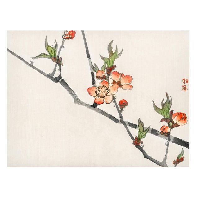 Magnet boards flower Asian Vintage Drawing Cherry Blossom Branch