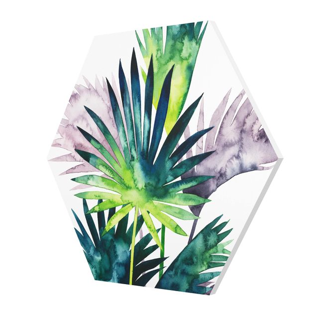 Green canvas wall art Exotic Foliage - Fan Palm