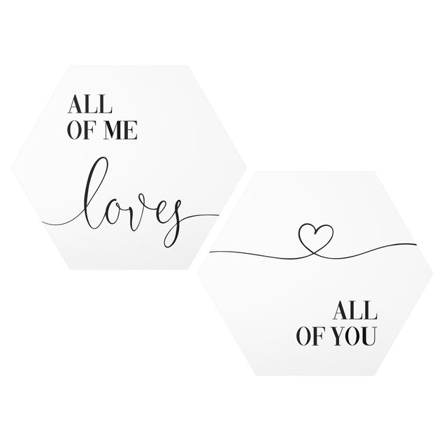 Love canvas wall art All Of Me Loves All Of You