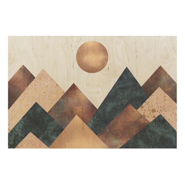 Prints Geometric Mountains Bronze