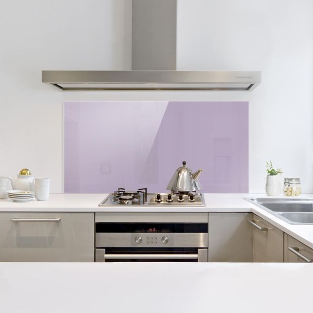 Glass splashback kitchen plain Lavender