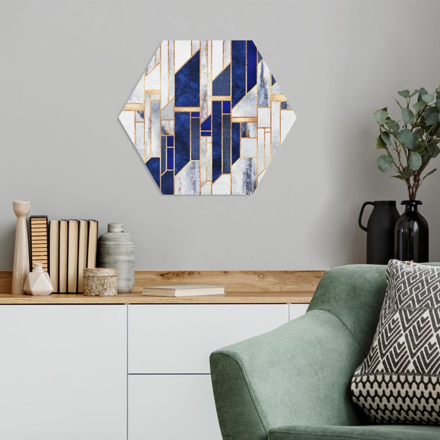 Art prints Geometric Shapes With Gold