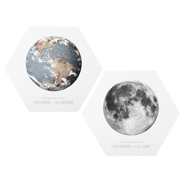 Contemporary art prints Moon And Earth