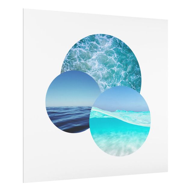 Glass splashback kitchen beach Oceans In A Circle